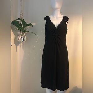 black formal midi dress